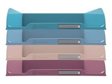 Exacompta Skandi - Bandeja carta - para A4 Plus - capacidad: 500 hojas - azul pacífico, frost blue, carne, old pink (paquete de 4)