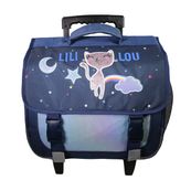 Cartable à roulettes Lili Lou - 2 compartiments - bleu - Bagtrotter