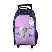 Sac à dos à roulettes Lili Lou - 2 compartiments - violet - Bagtrotter