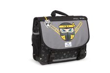 Cartable maternelle réversible Ninja - 35 cm - 1 compartiment - gris - Pol Fox