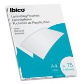 IBICO Pack de 100 pochettes de plastification brillantes A4, 75 microns