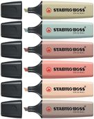 STABILO BOSS ORIGINAL NATURE COLORS - Pack de 6 surligneurs - couleurs assorties