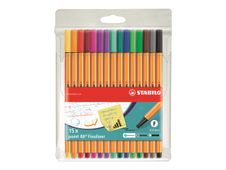 STABILO point 88 - Pack de 15 feutres fin - couleurs assorties