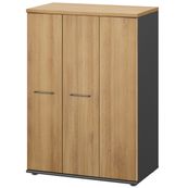 Armoire haute JAZZ+ - L80 x H112 x P48 - 3 portes - chêne du bocage