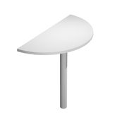 Extension demi-lune Trend - pied gris alu - plateau blanc