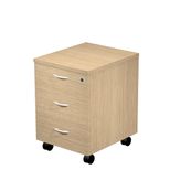 Caisson mobile Trend - L43xP52xH59,5 cm - 3 tiroirs avec serrure - imitation chêne