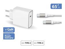 Force Power Lite - Chargeur secteur + câble USB-C - blanc