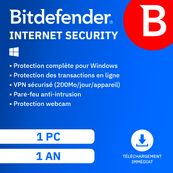 Bitdefender internet security - Code d'activation envoyé par email valable pour 1 appareil pendant 1 an