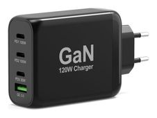 PORT Connect adaptateur secteur - GaN - USB, 3 x USB-C - 120 Watt