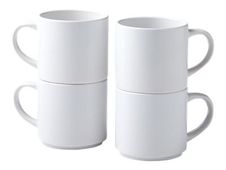 Cricut - 4 Tasses non finie - 300 ml - blanc - céramique