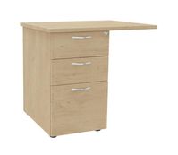 Retour direct sur caisson 3 tiroirs IDRA/DUAL - L80 x P60 cm - imitation chêne clair