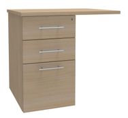 Retour direct sur caisson 3 tiroirs IDRA/DUAL - L80 x P60 cm - imitation chêne clair