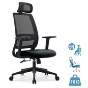 Fauteuil de bureau OPEN - accoudoirs réglables - appuie-tête réglable - noir