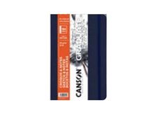 Canson Graduate - Carnet de croquis/notes - 140 x 216 mm - portrait - 184 pages - papier blanc - couverture bleu foncé