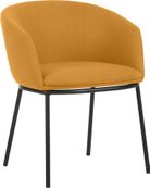 Fauteuil ARCO - 4 pieds métal - jaune safran