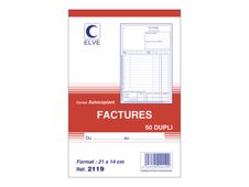 ELVE - Carnet de factures avec TVA - 50 dupli - A5
