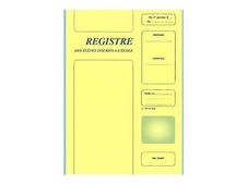 ELVE - Registre des élèves inscrits à l'école - A4 - 24 pages