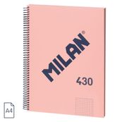 MILAN NOTEBOOK 1 COLOR A4 80 HOJAS CUADRÍCULA 5X5 TD SERIE 1918 ROSA
