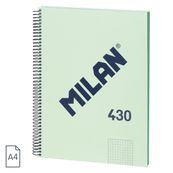 MILAN NOTEBOOK 1 COLOR A4 80 HOJAS CUADRÍCULA 5X5 TD SERIE 1918 VERDE