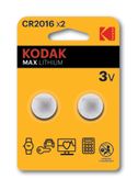 Piles bouton lithium CR2016 3V Kodak Max – Pack de 2