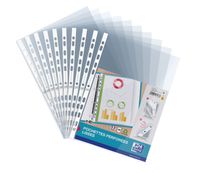 Oxford - Sachet de 40 pochettes perforées incolores en polypropylène 5/100ème - A4 - Exclu Bureau Vallée