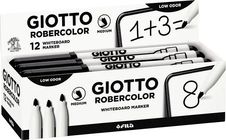 Giotto Robercolor - 12 Marqueurs effaçables - pointe ogive - noir