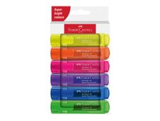 Faber-Castell Superfluorescent - Pack de 6 surligneurs - couleurs néon assorties - encre à l'eau - 1-2-5 mm