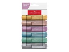Faber-Castell Metallic - Pack de 6 surligneurs - couleurs assorties - encre à l'eau - 1-5 mm 