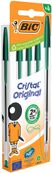 BIC Cristal Original - 4 Stylos à bille 4 couleurs - vert - 1 mm - pointe moyenne