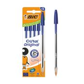 BIC Cristal - 5 Stylos à bille - bleu - 1 mm - pointe moyenne (étui carton)