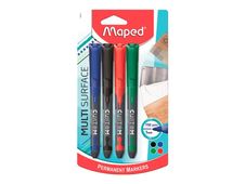 Maped Marker'Peps Custom - 4 Marqueurs permanents - couleurs assorties - 1 mm - pointe fine