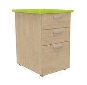 Caisson HT bureau - steely/stelly manager - Profondeur 60 cm - chene - top vert 