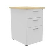 Caisson HT bureau - steely/stelly manager - Profondeur 60 cm - blanc perle - top hetre 