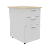 Caisson HT bureau - steely/stelly manager - Profondeur 60 cm - blanc perle - top erable