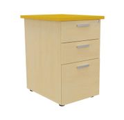 Caisson HT bureau - steely/stelly manager - Profondeur 60 cm - hetre - top jaune curry 