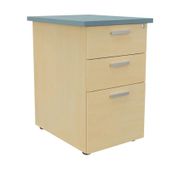 Caisson HT bureau - steely/stelly manager - Profondeur 60 cm - hetre - top bleu argile 