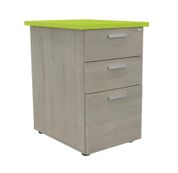 Caisson HT bureau - steely/stelly manager - Profondeur 60 cm - chene gris - top vert 