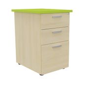 Caisson HT bureau - steely/stelly manager - Profondeur 60 cm - erable - top vert 