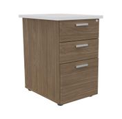 Caisson HT bureau - steely/stelly manager - Profondeur 60 cm - noyer - top blanc perle 