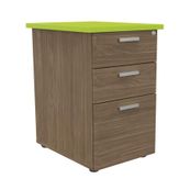Caisson HT bureau - steely/stelly manager - Profondeur 60 cm - noyer - top vert