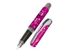 ONLINE College - Stylo plume - life is better in pink - bleu - 0.5 mm - pointe moyenne