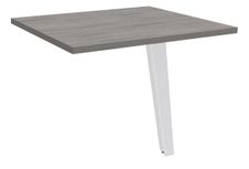 Retour direct pour bureau Steely - L80 - pied blanc - plateau imitation chêne gris