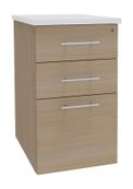 Caisson HT bureau - steely/stelly manager - Profondeur 60 cm - chene - top blanc perle 