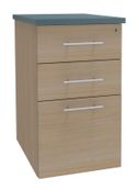 Caisson HT bureau - steely/stelly manager - Profondeur 60 cm - chene - top bleu argile 