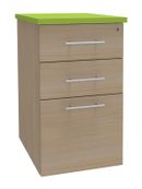 Caisson HT bureau - steely/stelly manager - Profondeur 60 cm - chene - top vert 
