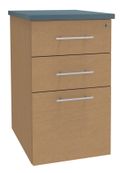 Caisson HT bureau - steely/stelly manager - Profondeur 60 cm - hetre - top bleu argile 