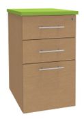 Caisson HT bureau - steely/stelly manager - Profondeur 60 cm - hetre - top vert 