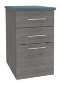 Caisson HT bureau - steely/stelly manager - Profondeur 60 cm  - chene gris  - top bleu argile