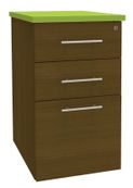 Caisson HT bureau - steely/stelly manager - Profondeur 60 cm - noyer - top vert