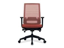 Fauteuil de bureau BRIAN - accoudoirs réglables - Appui-tête en option - dossier en résille - rouge